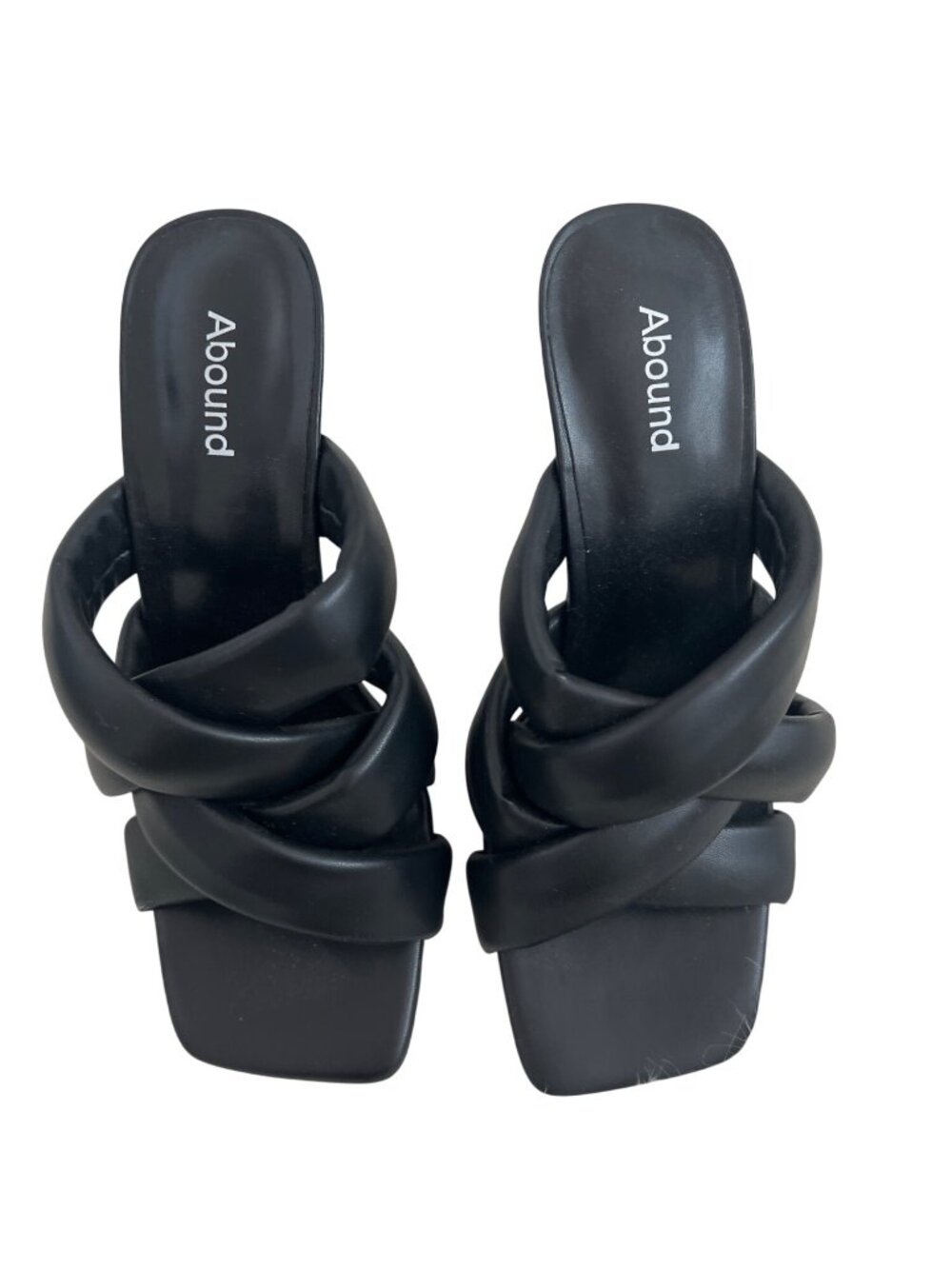 Abound Black Strappy Square Toe Heels